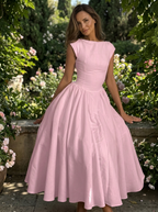 CLARISSA – Chic Bardot Backless Maxi Dress