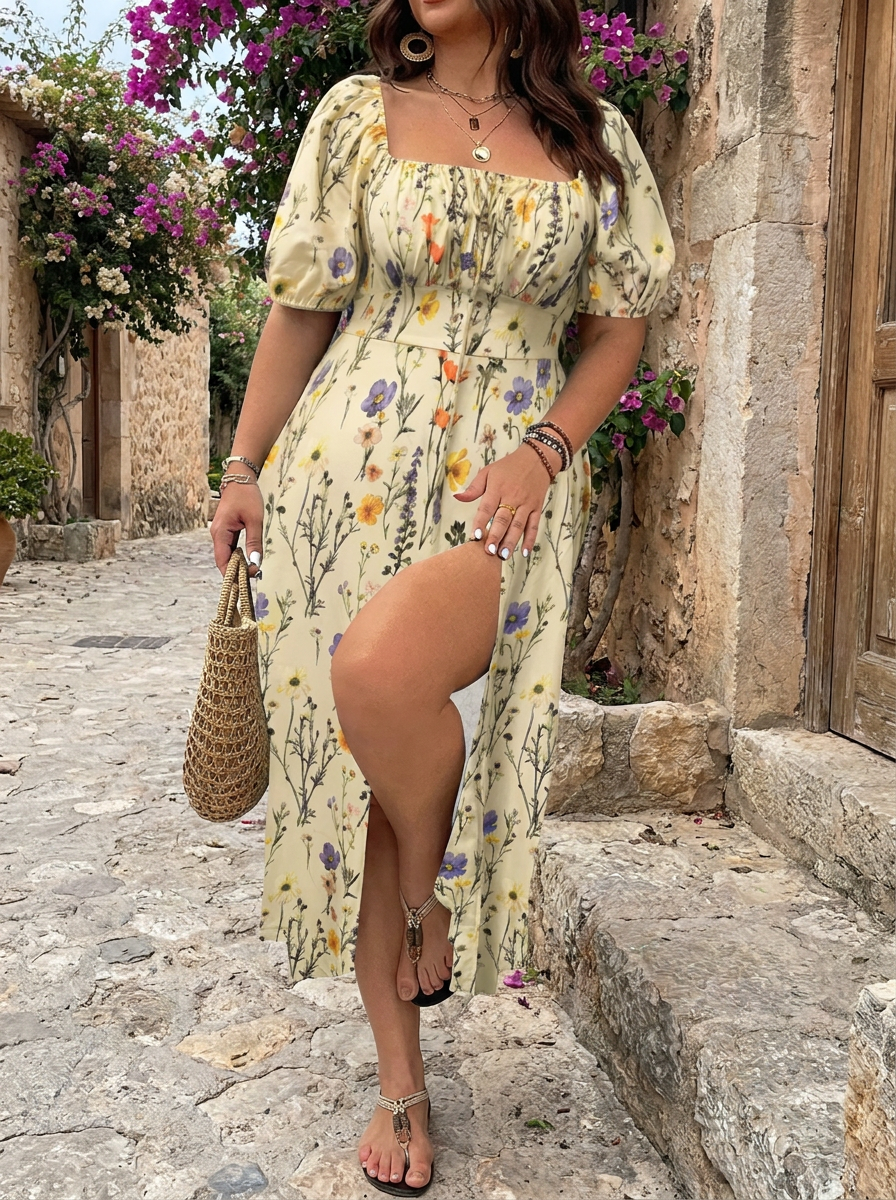 SANDRA – Trendy Plus Size Floral Print Dress