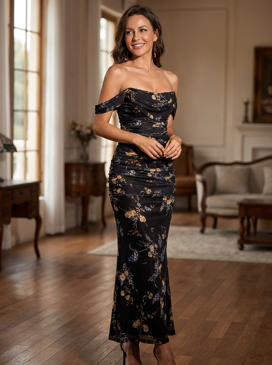 PRIMROSE – Stylish One-Shoulder Corset Mesh Dress
