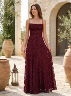 XENIA - Elegant Backless Lace Long Dress Fitted Design for Special Occasions & Parties