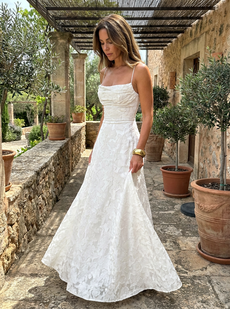XENIA - Elegant Backless Lace Long Dress Fitted Design for Special Occasions & Parties