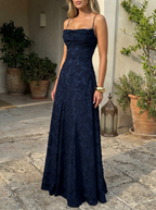XENIA - Elegant Backless Lace Long Dress Fitted Design for Special Occasions & Parties