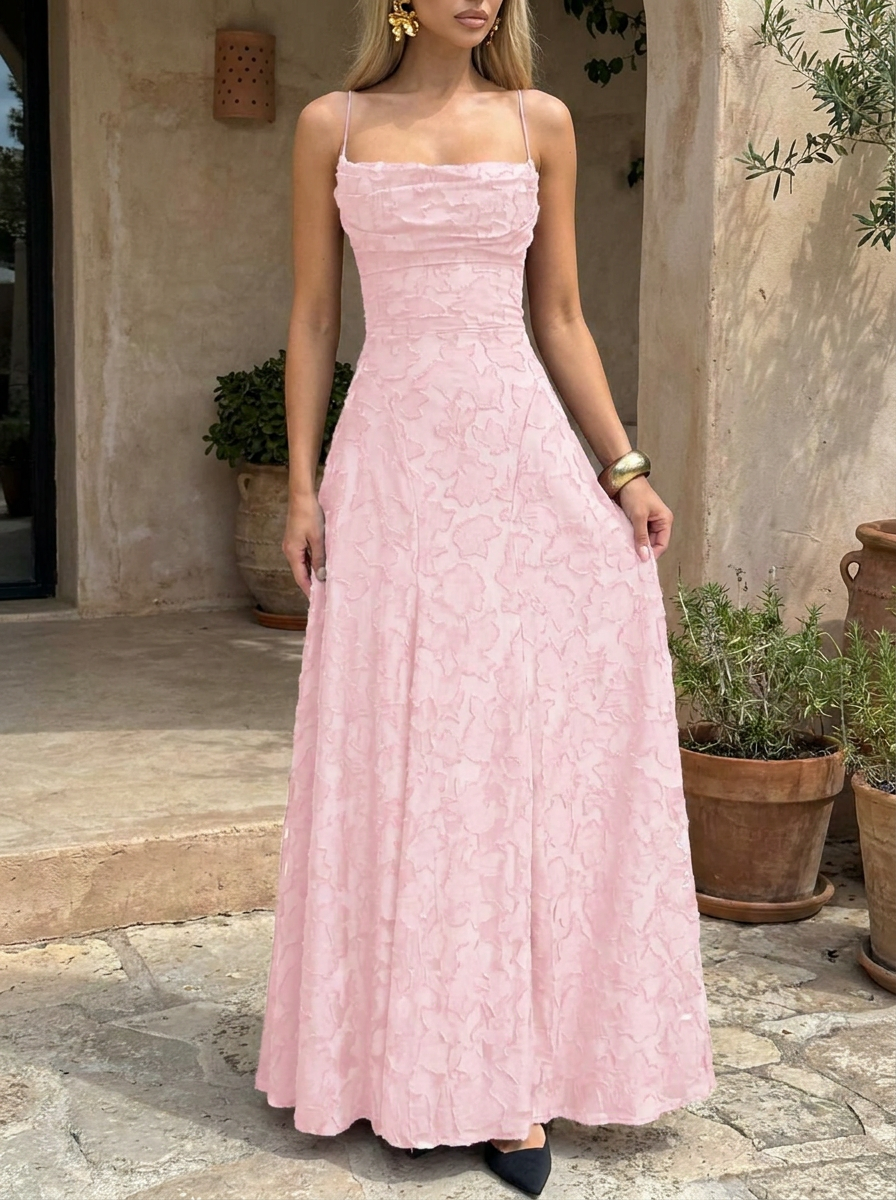 XENIA - Elegant Backless Lace Long Dress Fitted Design for Special Occasions & Parties