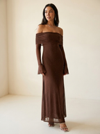 ANDREA - Women's Off-The-Shoulder Ruched Contrast Sequin Bodycon Dress