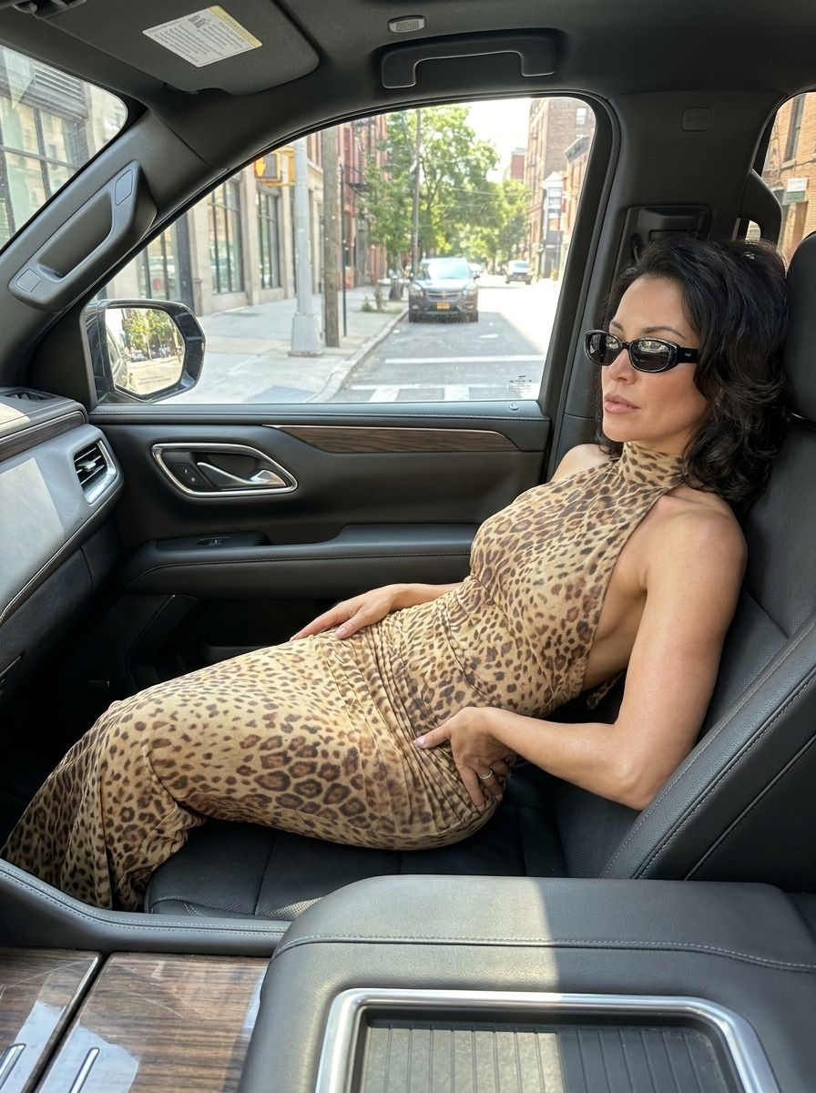 SABINA - Graceful Leopard Backless Sleeveless Maxi Dress
