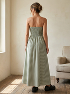 TRELLY– Classic Striped Summer Tube Maxi Dress