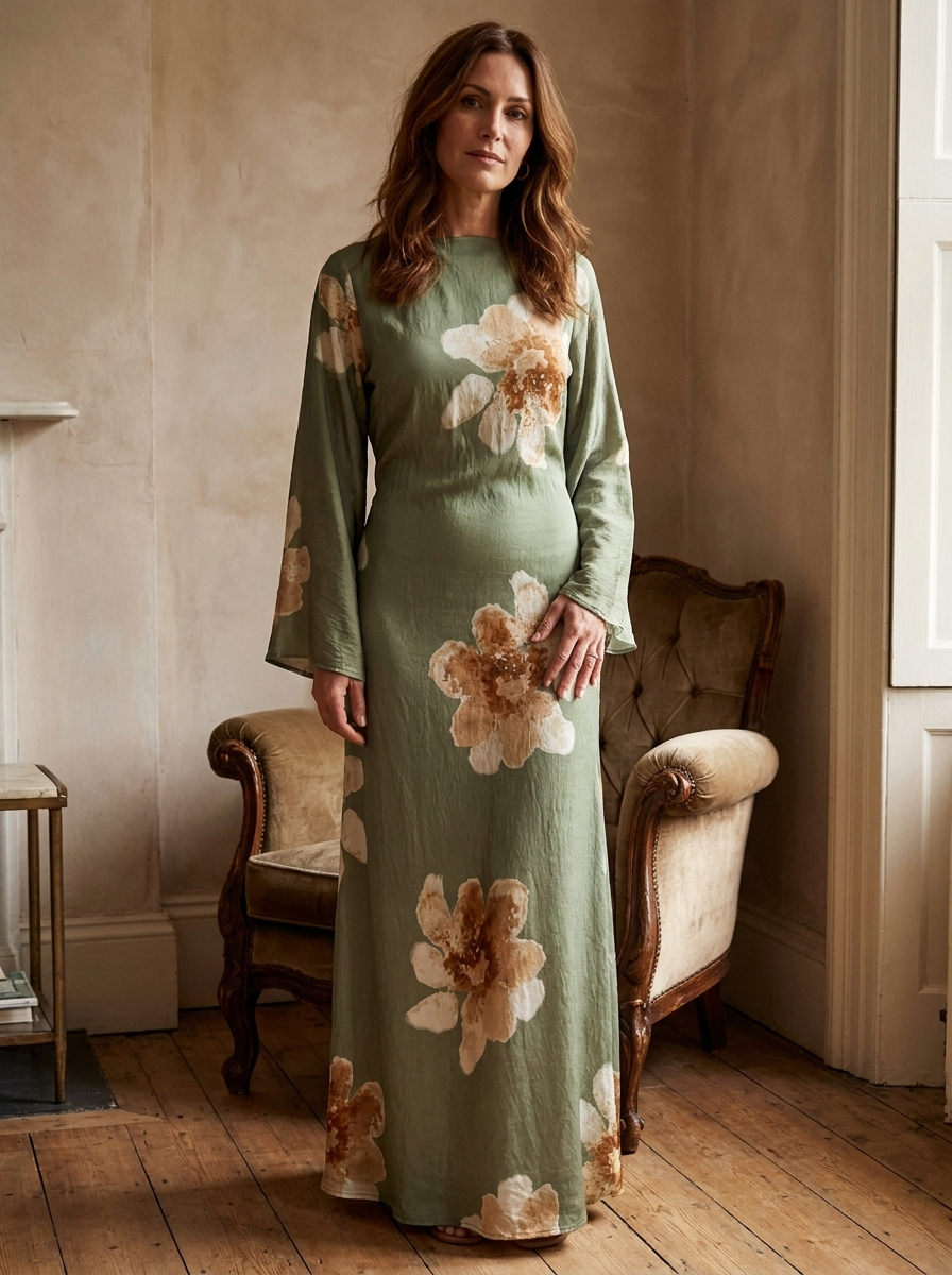 ALON– Modest Floral Loose Fit Maxi Dress