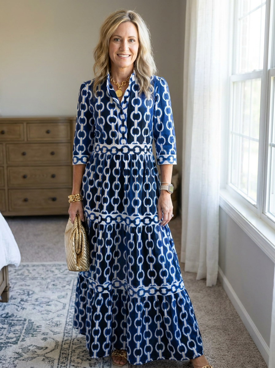 ALYANA- Chain Link Midi Dress