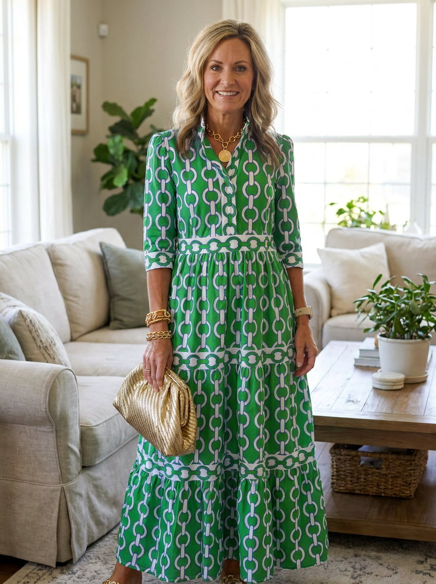 ALYANA- Chain Link Midi Dress