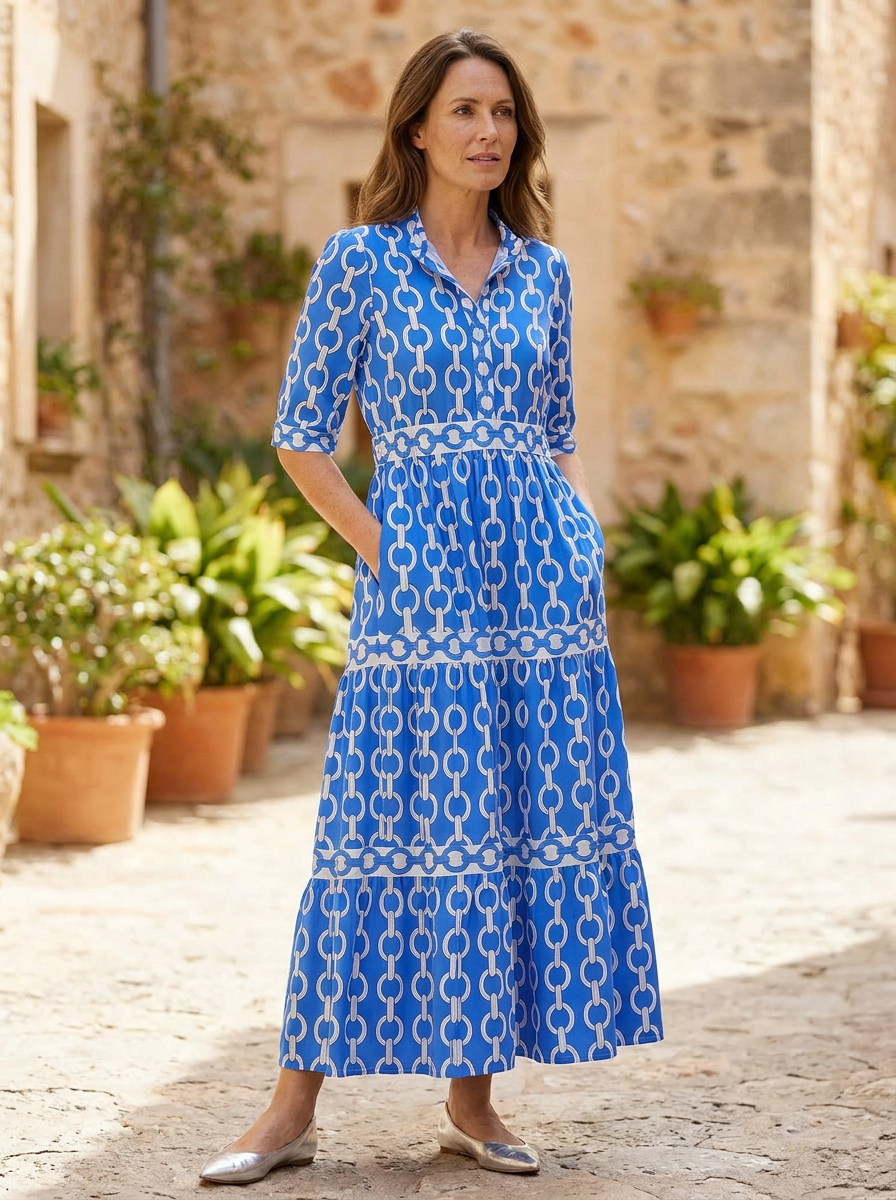 ALYANA- Chain Link Midi Dress