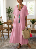 LINNEA – Soft Ruffle V-Neck Maxi Dress