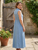 INOCENCIA – Classic Buttoned Down Deep V-Neck Maxi Dress