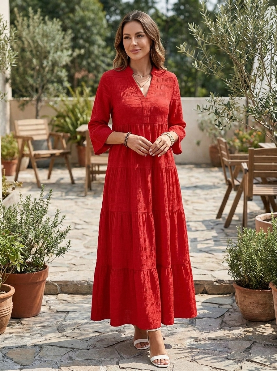STELLA - Casual V-Neck Summer Maxi Dress