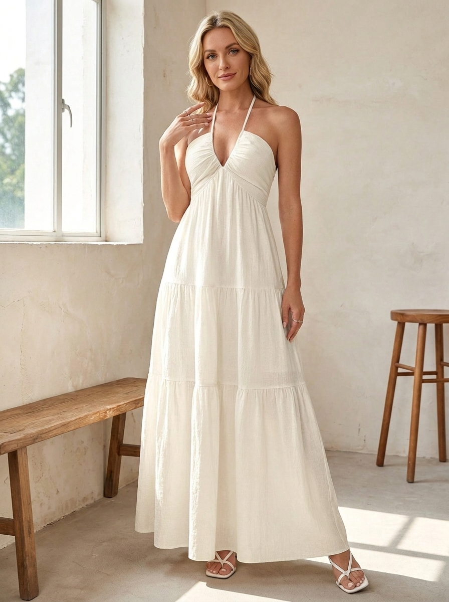 WALO - Casual Loose Fit Sleeveless Summer Maxi Dress