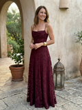 MABEL - Sexy Backless Lace Pattern Long Dress for Events