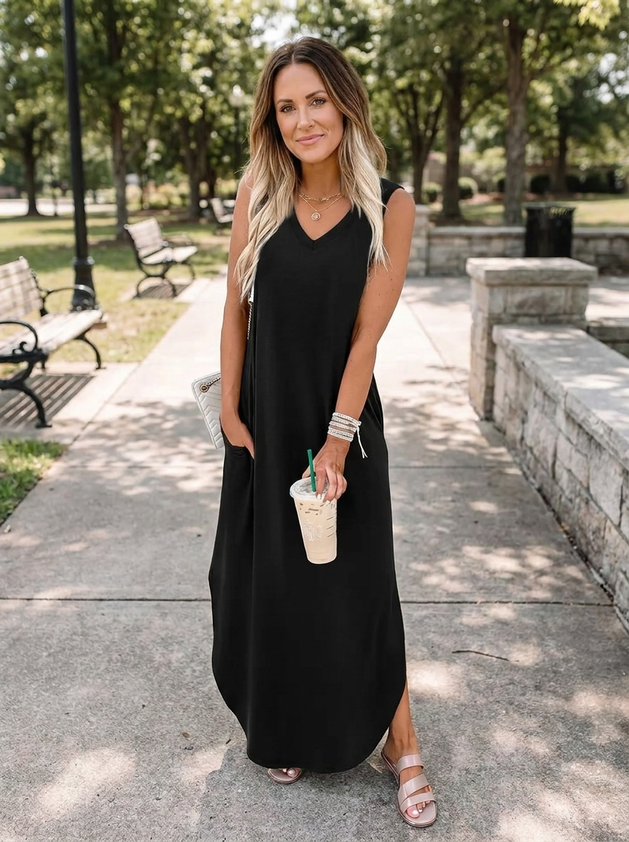 SOLANGE – Breezy Floral Pocket Maxi Dress