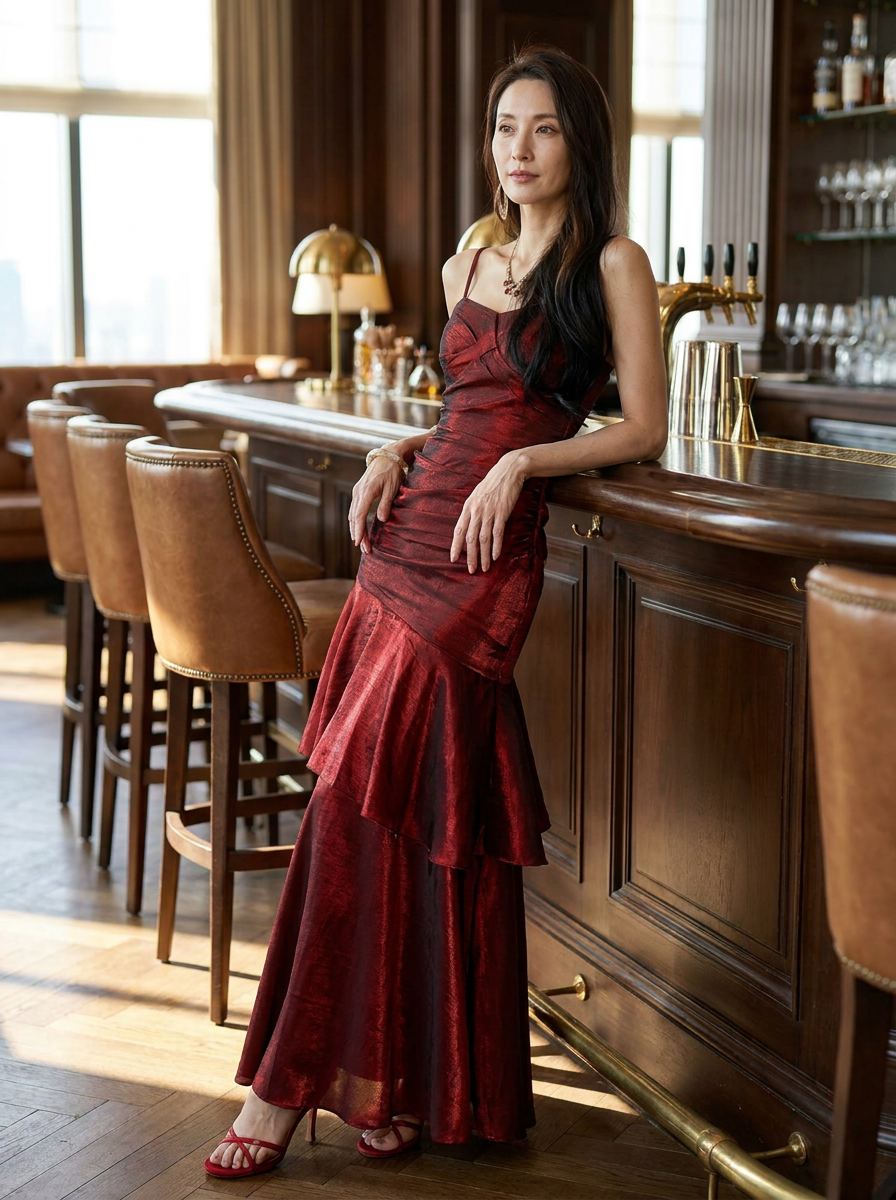 VIANNE - Glamorous Ruffled Maxi Dress
