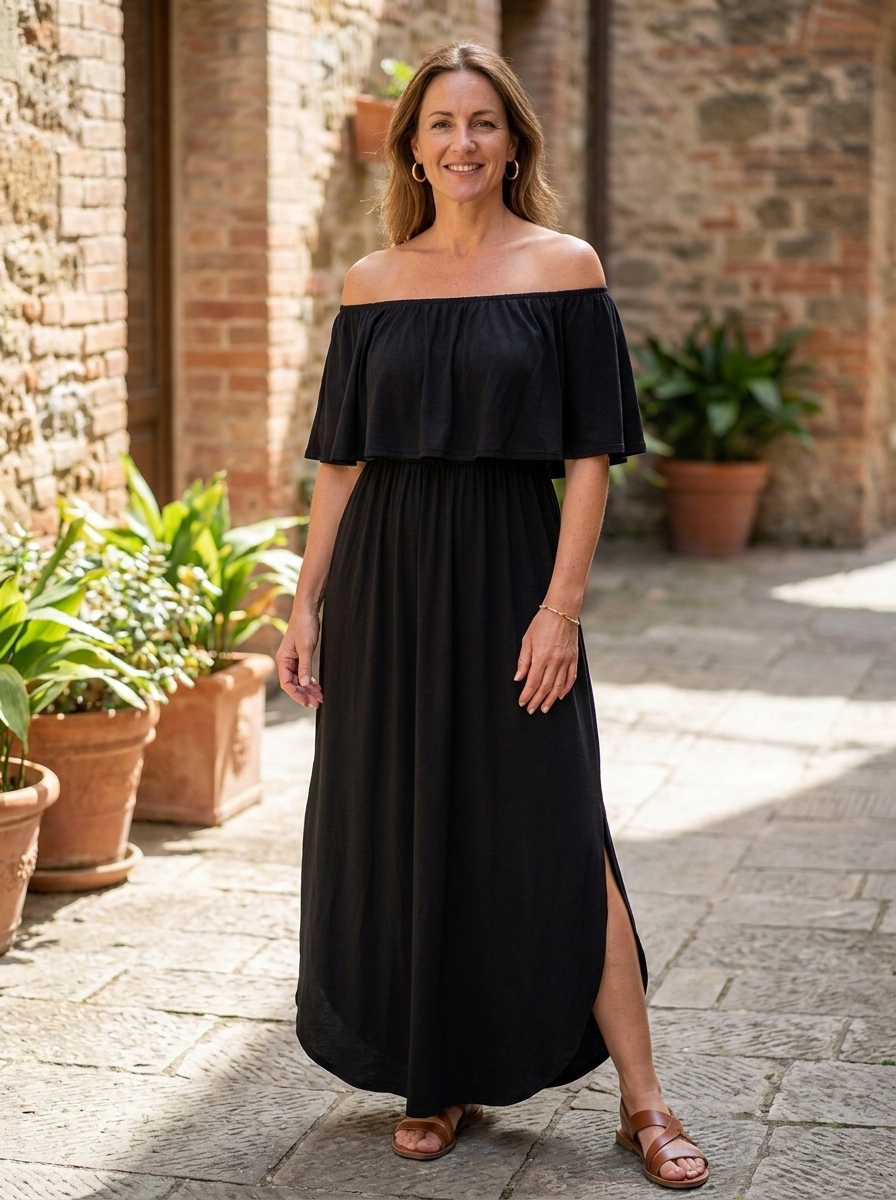 FLORENTINE – Floral Off-Shoulder Ruffle Maxi Dress