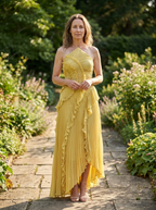 QUINTESSA - Elegant Halter Neck Lotus Summer Maxi Dress