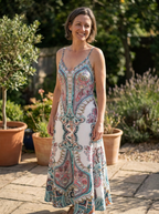 HELGA – Flowy Floral Vacation Maxi Dress