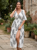 WAVENA – Boho Print Cold Shoulder Dress