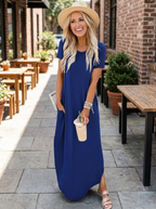 MAGESSA – Everyday Relaxed Fit Round Neck Maxi Dress