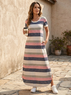 MAGESSA – Everyday Relaxed Fit Round Neck Maxi Dress