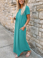 MAGESSA – Everyday Relaxed Fit Round Neck Maxi Dress