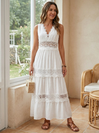 MAIKA - Lace V-Neck Dress