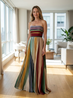 MARIGOLD – Bold & Flowing Strapless Dress