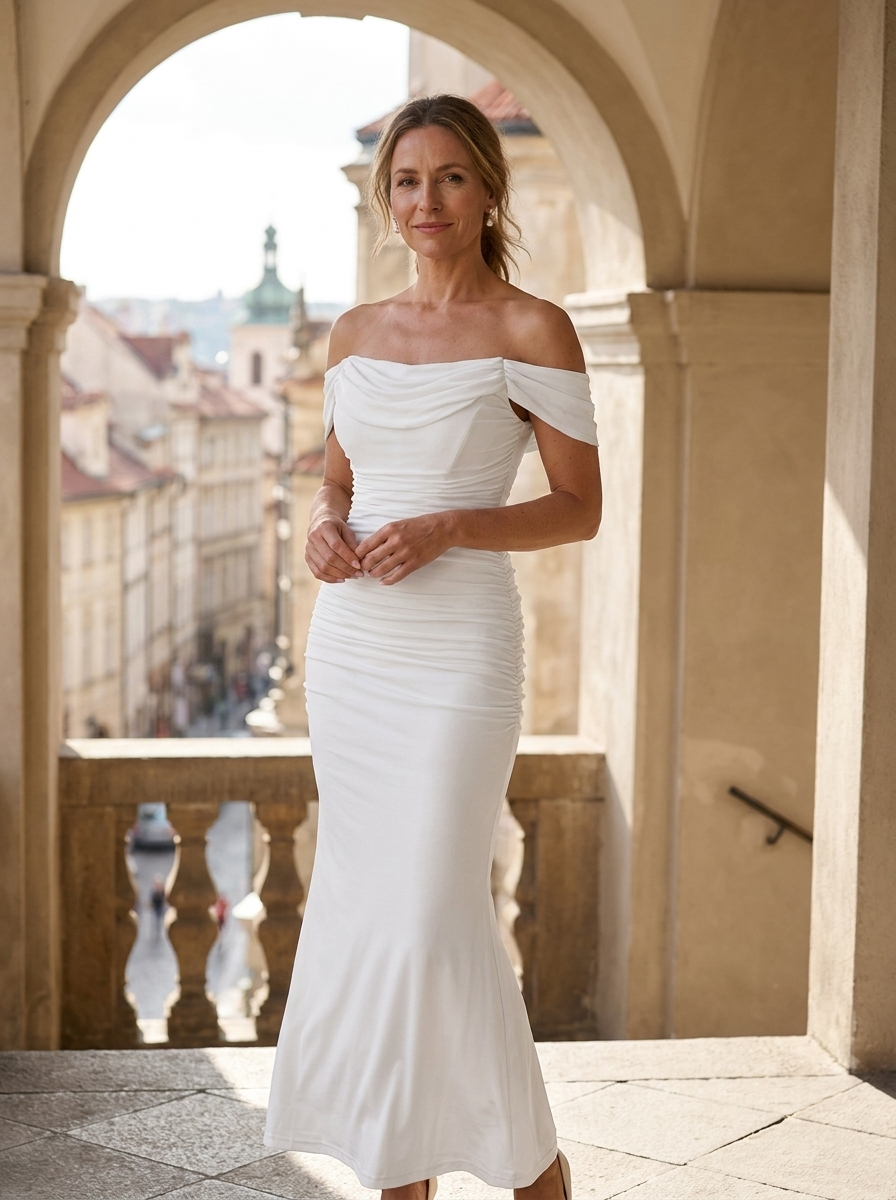EUNOIA - Elegant Off Shoulder Backless Mermaid Dress