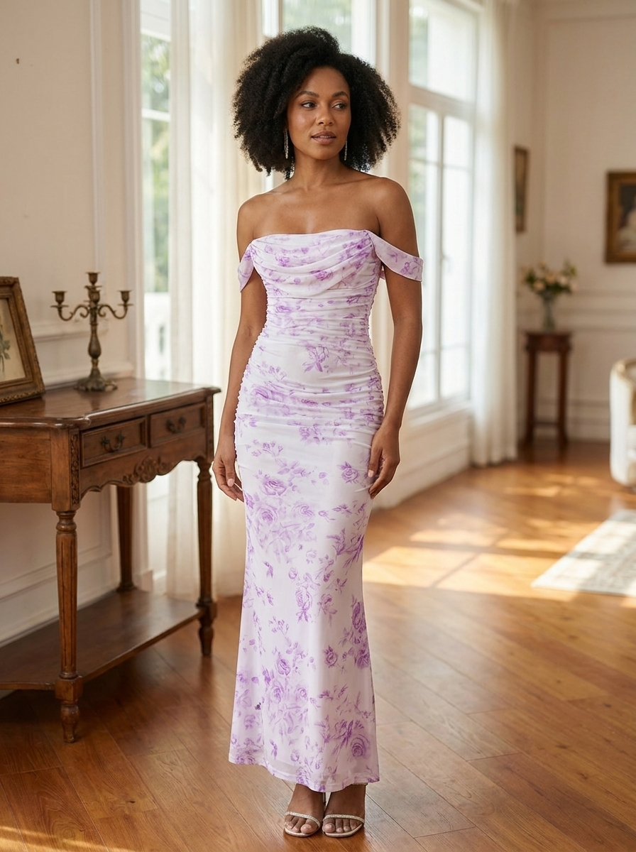 EUNOIA - Elegant Off Shoulder Backless Mermaid Dress