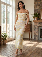 EUNOIA - Elegant Off Shoulder Backless Mermaid Dress
