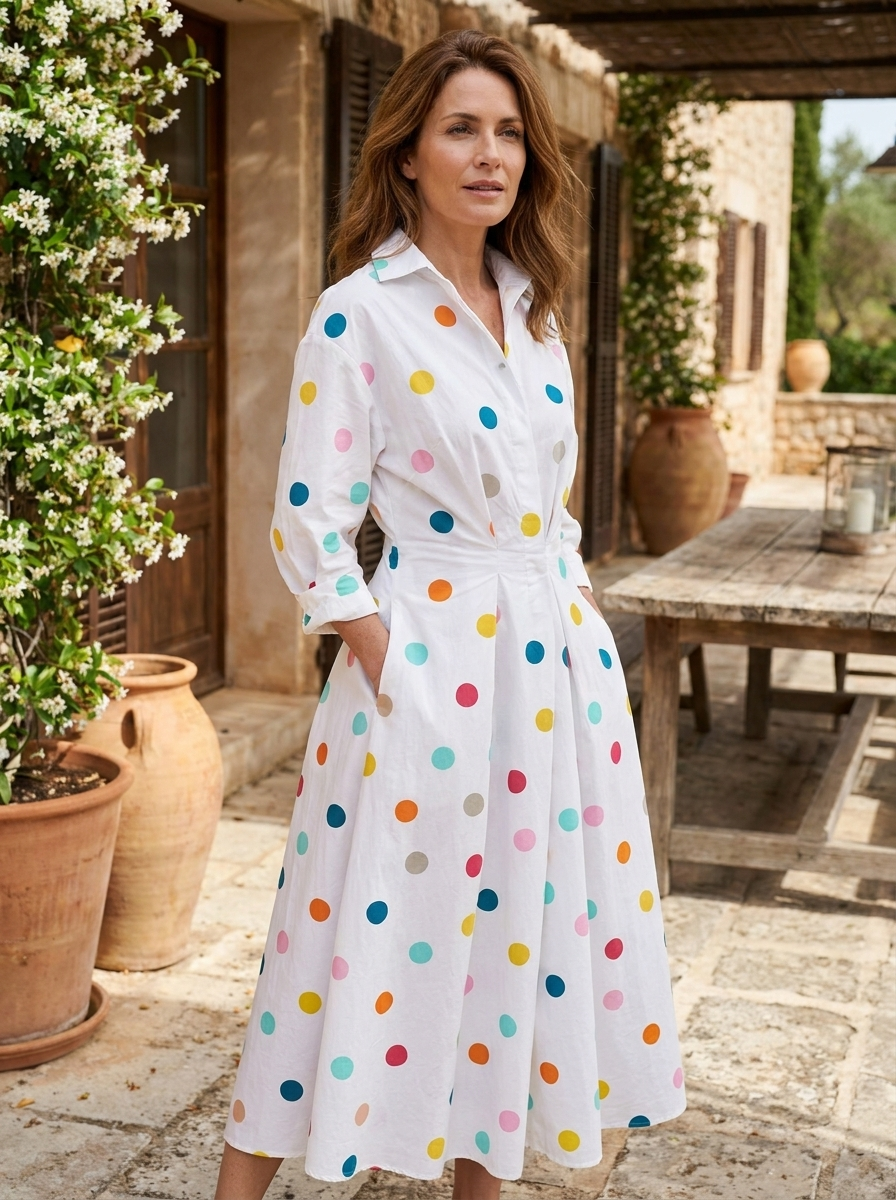 SOFER - Elegant Front Wrap Collared Maxi Dress