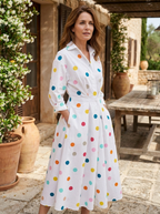 SOFER - Elegant Front Wrap Collared Maxi Dress