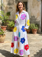 SOFER - Elegant Front Wrap Collared Maxi Dress