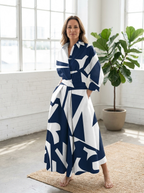 SOFER - Elegant Front Wrap Collared Maxi Dress