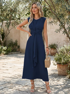 REESE - Elegant Sleeveless Round Neck Maxi Dress