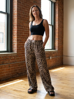 LIEZEL – Comfy Straight-Leg Leopard Print Pants