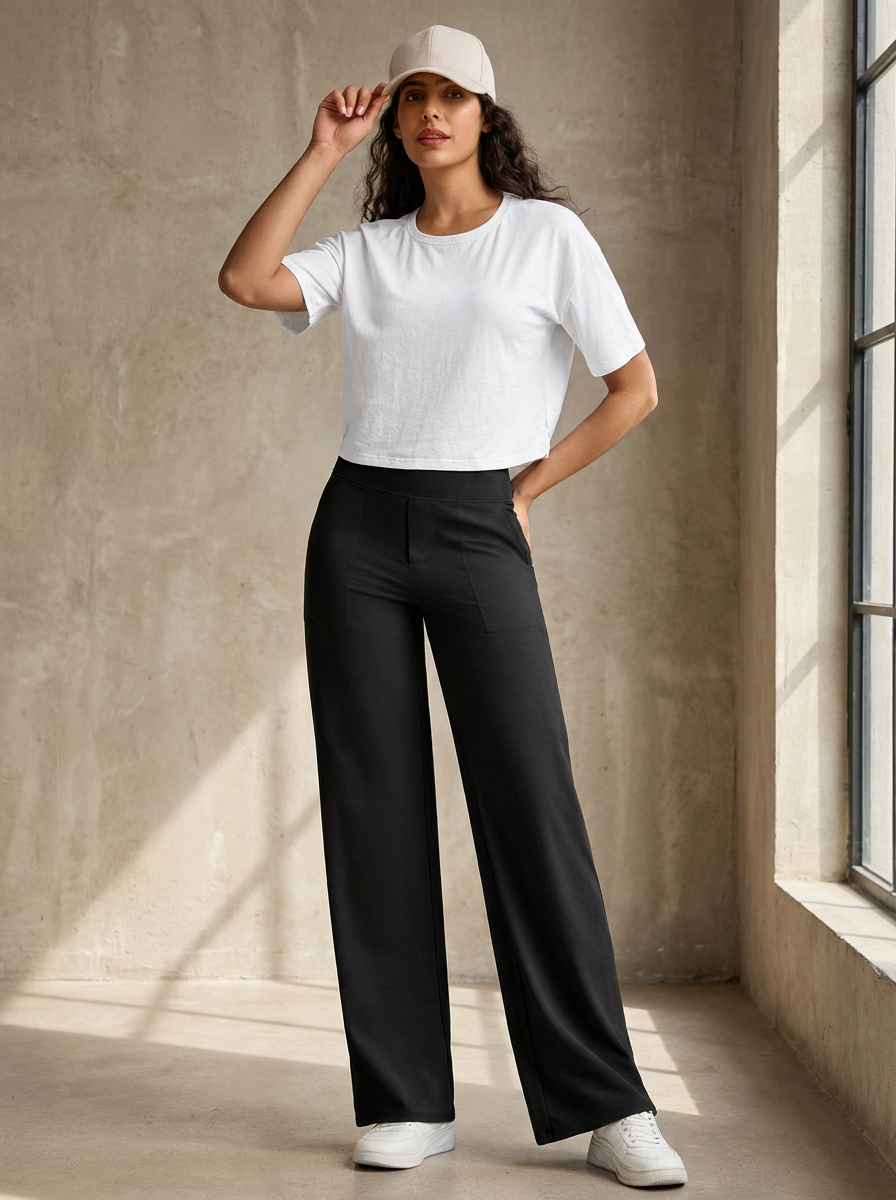 WHITNEY - Comfortable High-Waist Wide Leg Pants for Yoga and Outdoor Fun