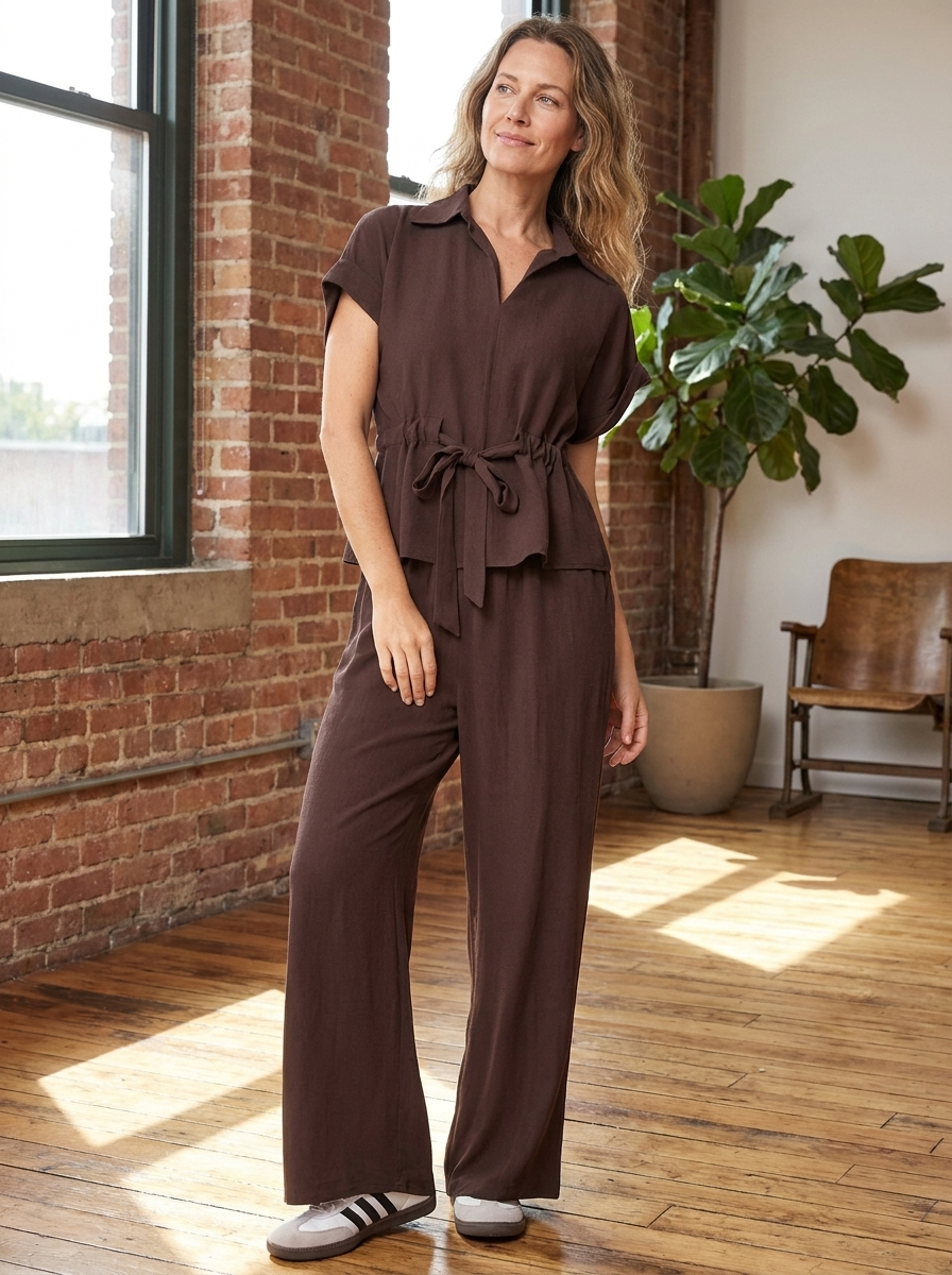 NELLE – Relaxed Collared Wide Leg Co-ord
