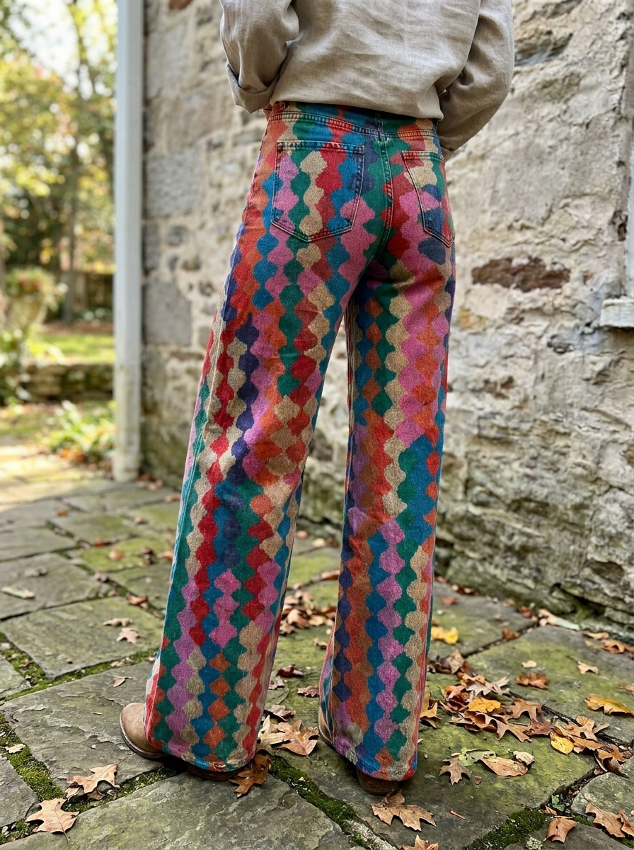 BETH - Vibrant Boho Wide-Leg Pants