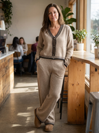 SHAMCEY – Striped Printed Cozy Sweater & Pants Set
