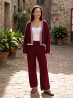 SHAMCEY – Striped Printed Cozy Sweater & Pants Set