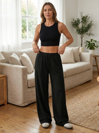 QOVELA - Casual Adjustable String Wide Leg Pants