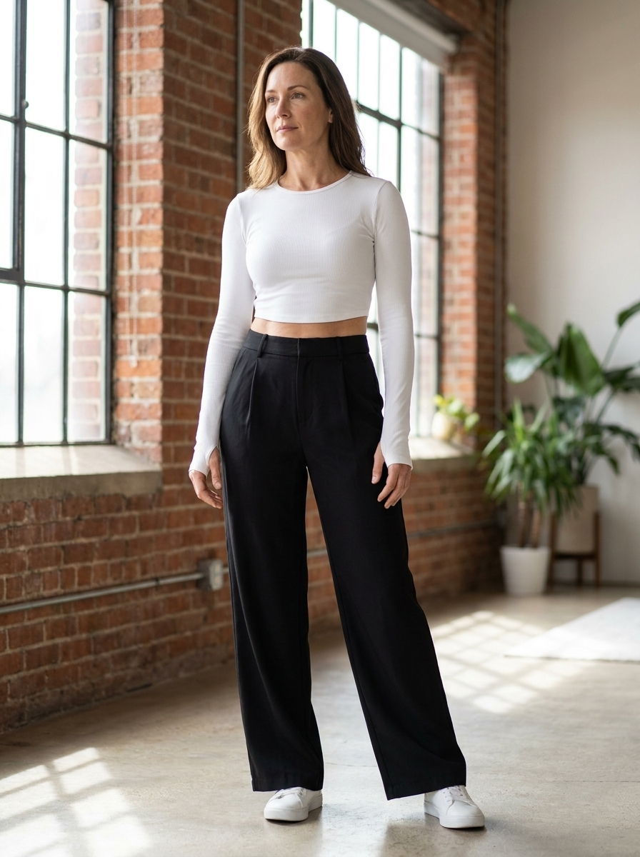 MONAH - Casual Wide Leg Minimalist Trouser