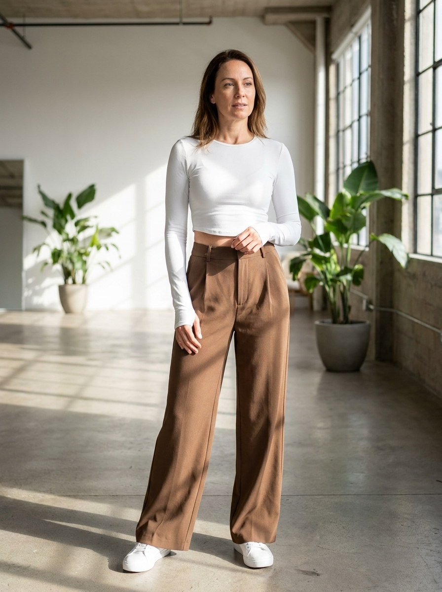 MONAH - Casual Wide Leg Minimalist Trouser