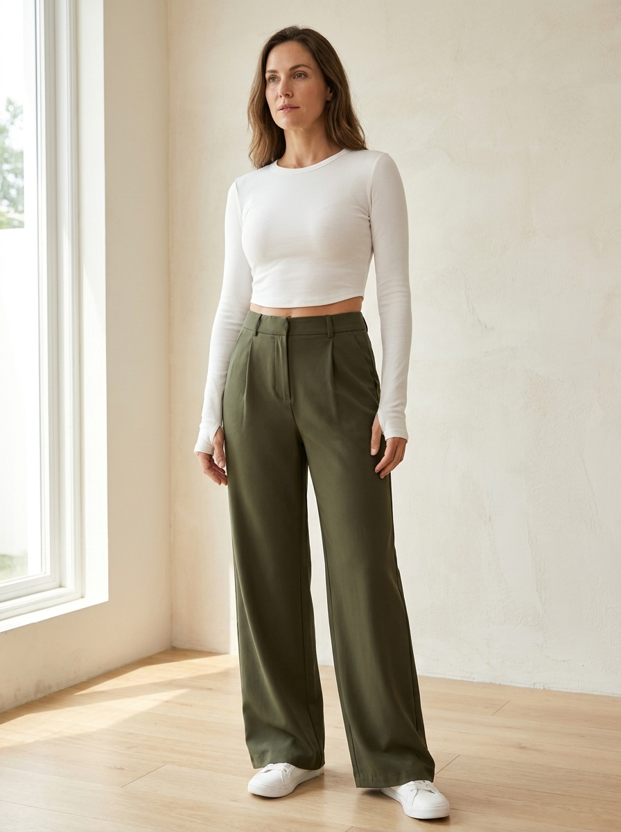 MONAH - Casual Wide Leg Minimalist Trouser