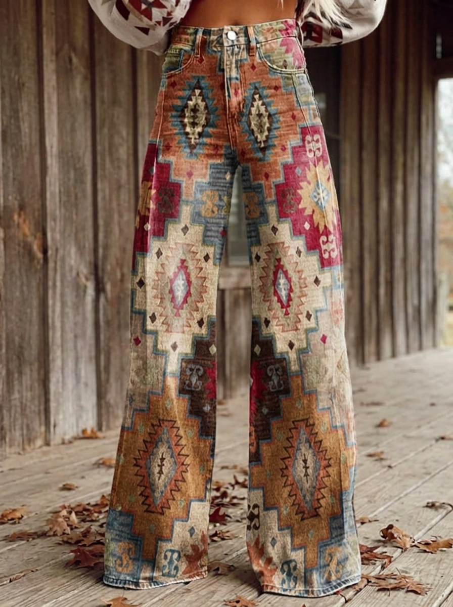 SIENNA - Vintage Boho Wide-Leg Pants