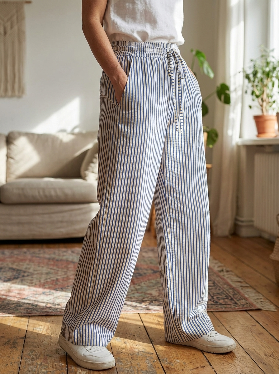 BAYLEEZ – Simple Summer Striped Relaxed Fit Bottoms